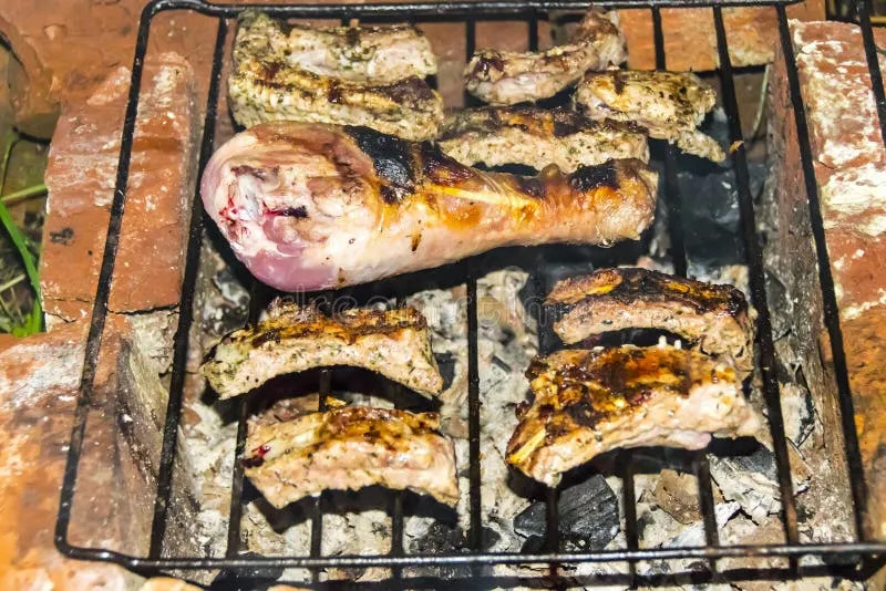 turkey-leg-pork-ribs-barbecue-grill-fried-brick-oven-98081782